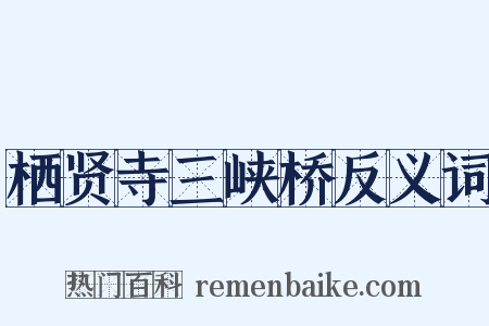 栖贤寺三峡桥反义词是什么意思的图片